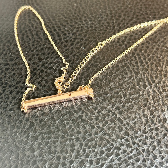 Gold Bar Pendant Necklace - Picture 5 of 5